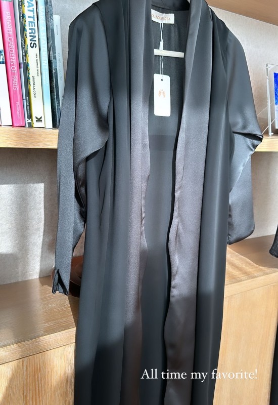 Black Satin Flow Abaya