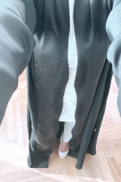 Black Satin Flow Abaya