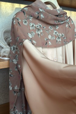 Timeless Bloom Crepe Silk Abaya