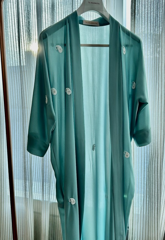 Aqua Georgette Abaya