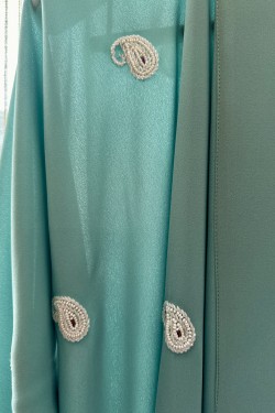 Aqua Georgette Abaya