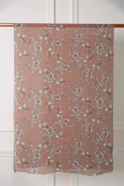 Nude & Pink Floral Silk Scarf Nude & Pink Floral Silk Scarf
