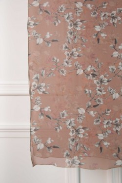 Nude & Pink Floral Silk Scarf