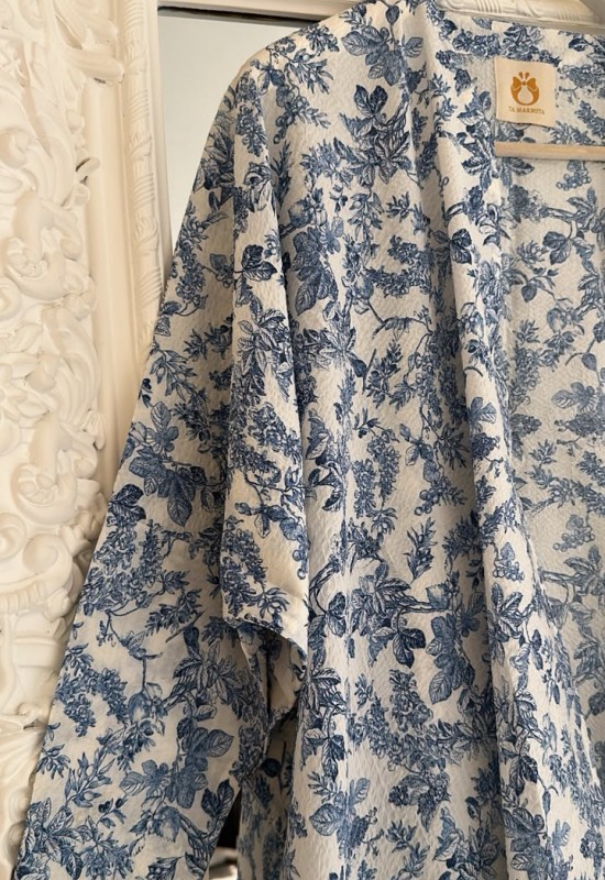 Blue Toile Abaya